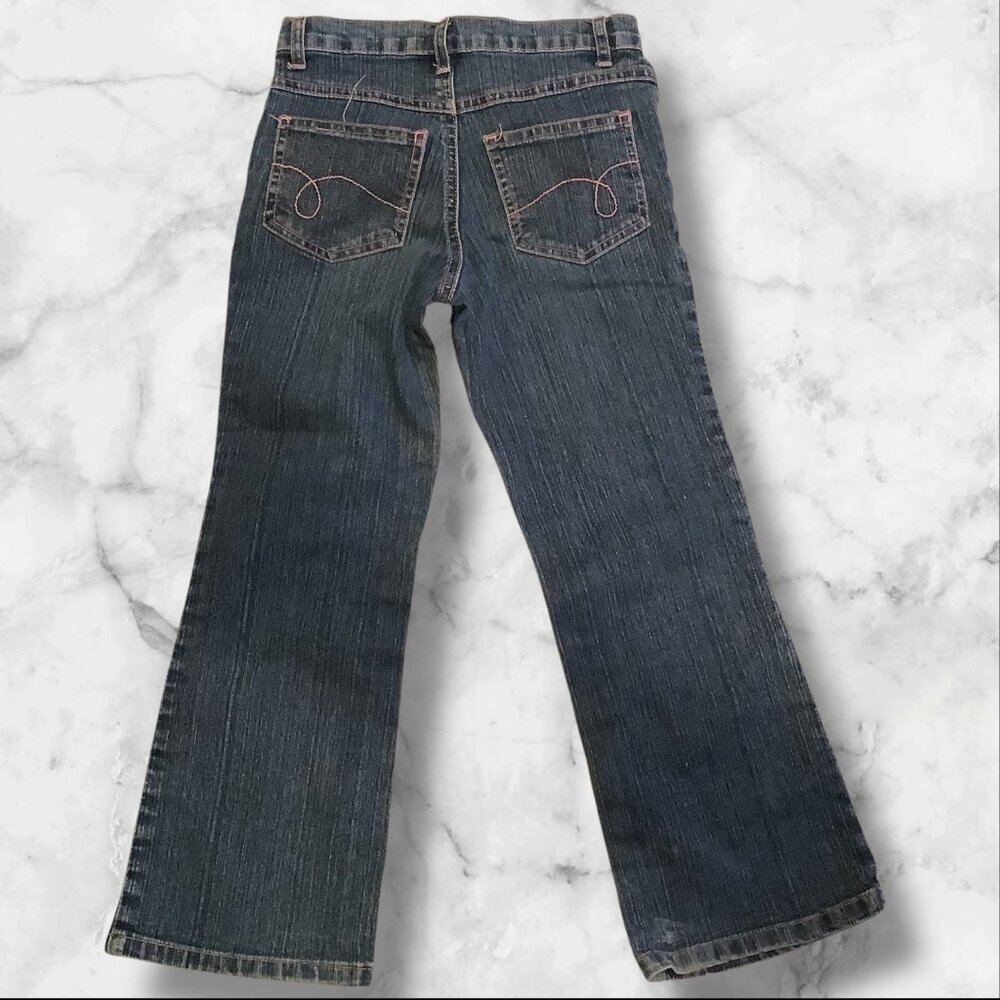 Denim Jeans Girls Size 5/6 Flare Floral Embroidery‎ Kidcore - Picture 2 of 14